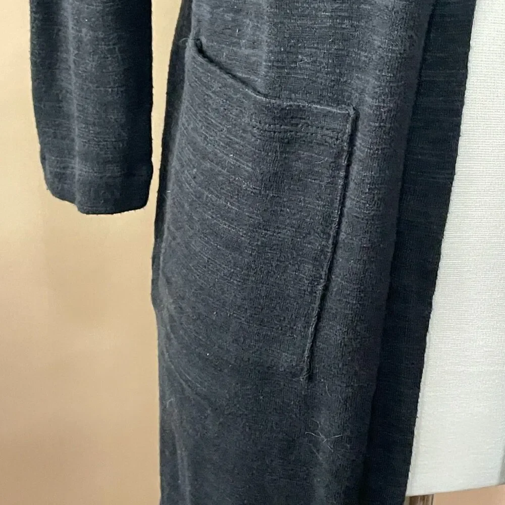 Old Navy Girls L 10-12 Black Open Front Long Cardigan Sweater Pockets
